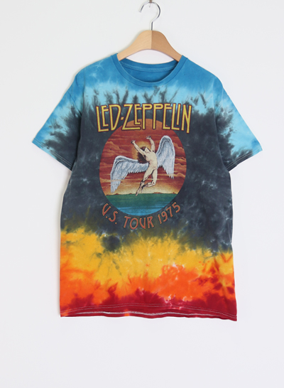 LED ZEPPELIN  U.S. TOUR 1975 tie-dye t shirt