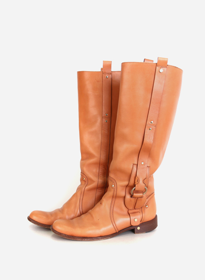 (Made in ITALY) CELINE leather boots (245)